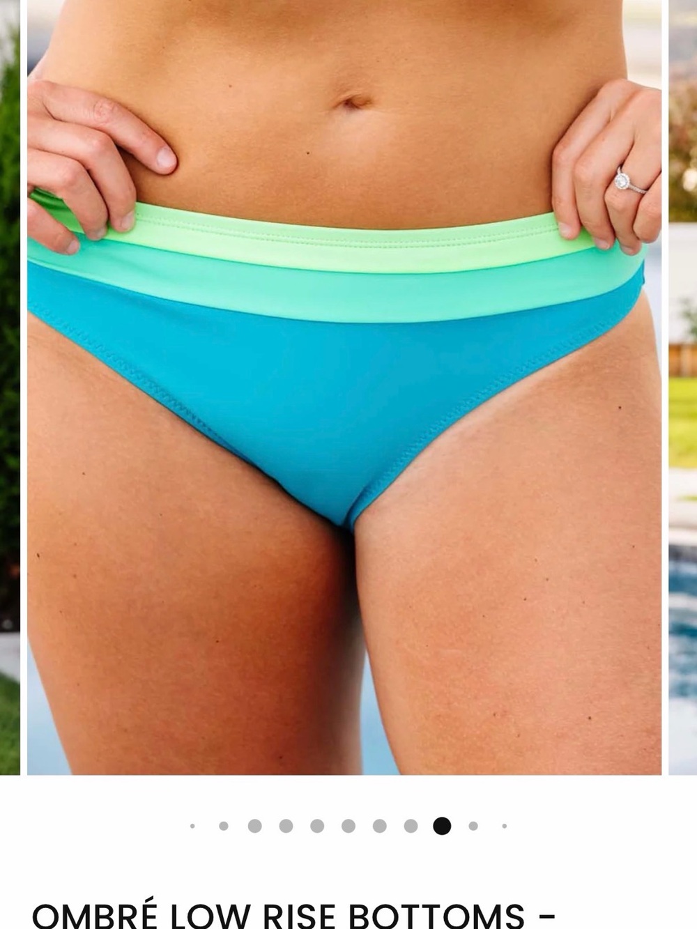 KIAVA Ombre Low-Rise Bikini Bottoms in Teal and Mint